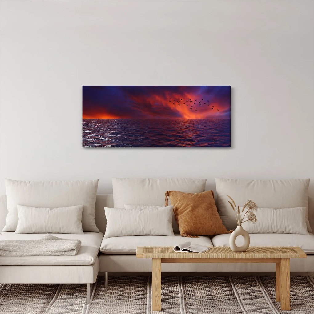 Tengeri kép a madarakkal (120x50 cm)