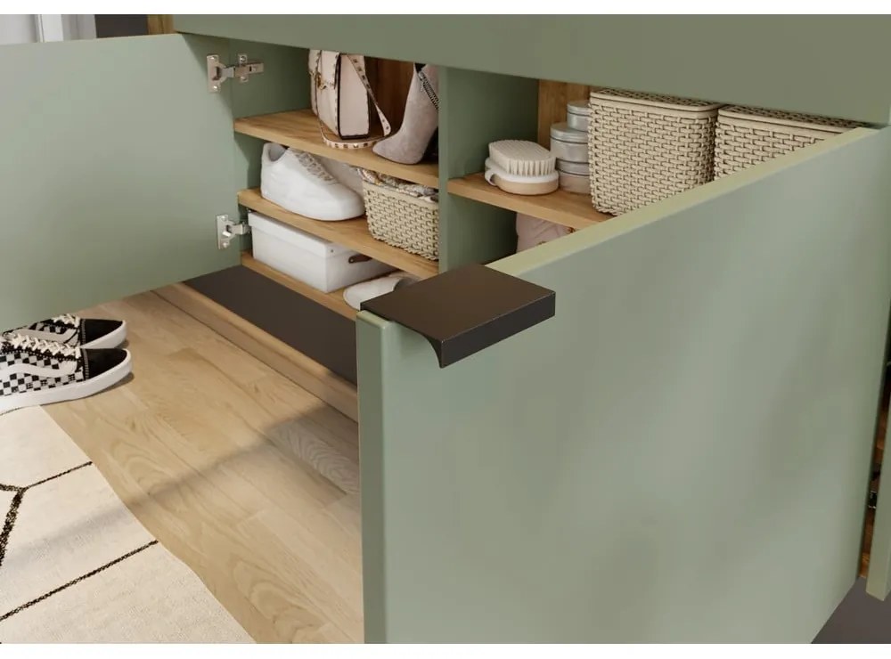 Zöld-natúr színű előszoba bútor Ameca – Germania