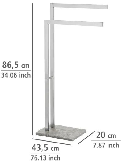 WENKO 20603100 - Törölközőtartó GRANIT 43,5x86,5 cm rozsdamentes acél/szatén/szürke
