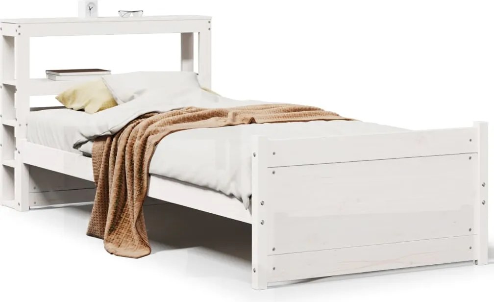 vidaXL fehér ágykeret fejtámlával matrac nélkül 90x190 cm