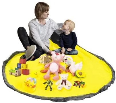 KRUZZEL Játéktároló kosár játszószőnyeggel - Kruzzel