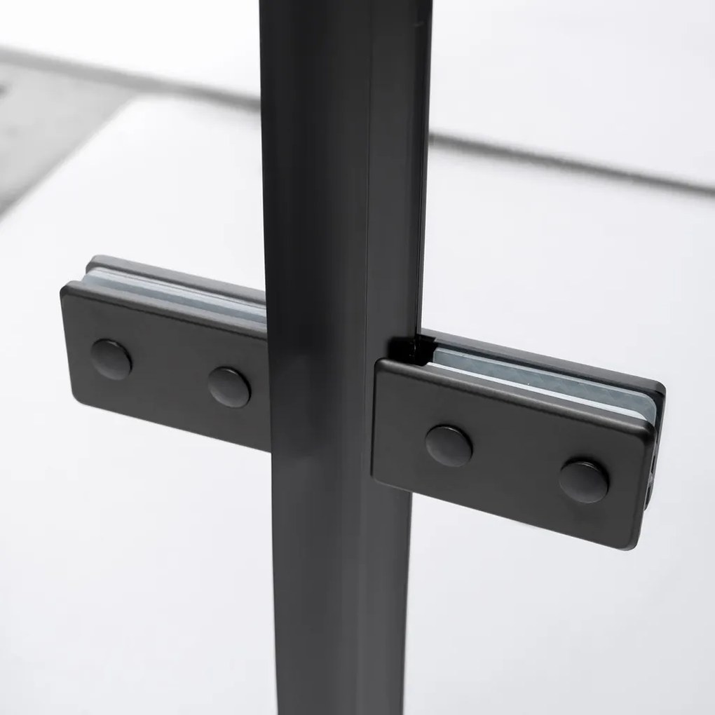 Stuxi Verona Big Black 240 cm széles kétszárnyú csukló zuhanyajtó, 6 mm vízlepergető üveggel, matt fekete profillal, 195 cm magas