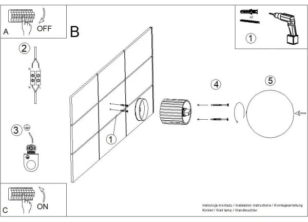 Sollux SL.1712 - Fürdőszobai fali lámpa HALO 1xG9/8W/230V IP44 fekete