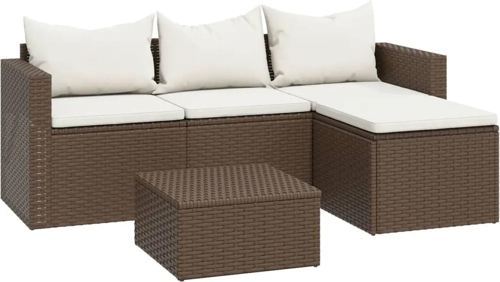 vidaXL barna polyrattan kerti ülőgarnitúra