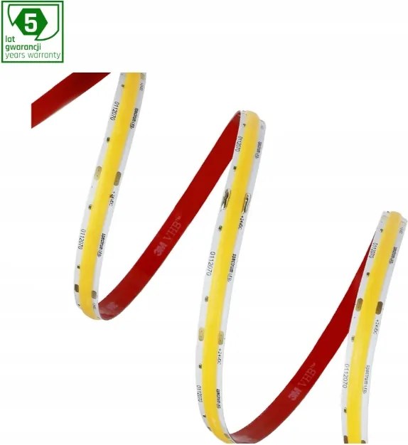 Led szalag 24V IP20 szilikonmentes Cob 40W b.meleg 3000K 88lm/W 3500lm/5m