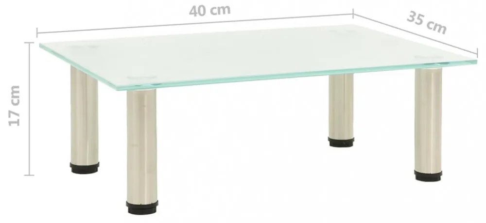 322759 TV Stand Frosted 40x35x17 cm Tempered Glass