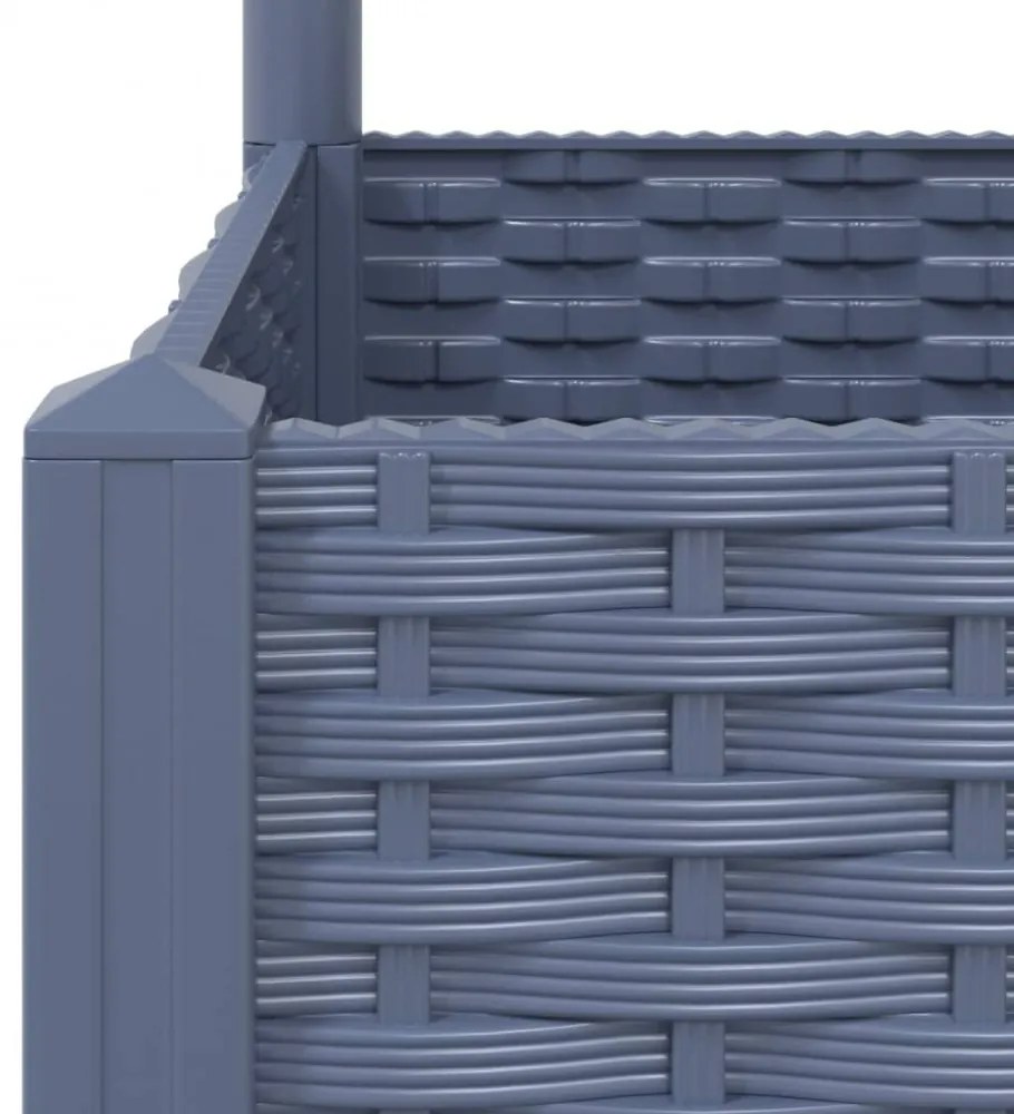 sötétszürke PP rácsos kerti ültetőláda 120 x 120 x 121,5 cm