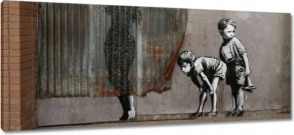 Vászonkép 100x40 Banksy kukkolás