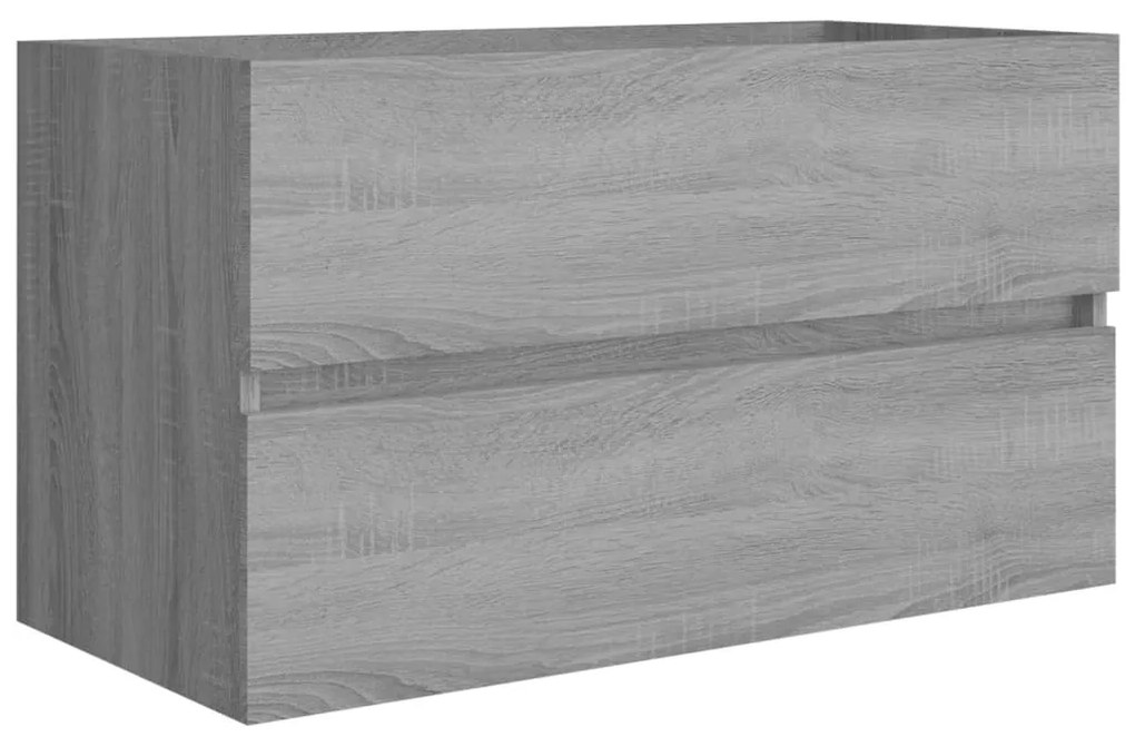 Szürke-sonoma színű szerelt fa mosdószekrény 80 x 38,5 x 45 cm