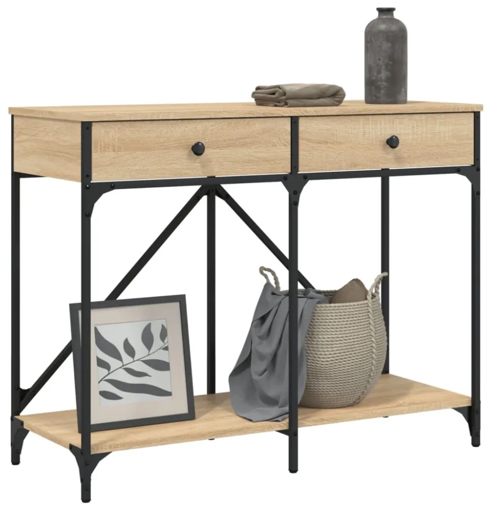 sonoma tölgy színű szerelt fa dohányzóasztal 100 x 39 x 78,5 cm