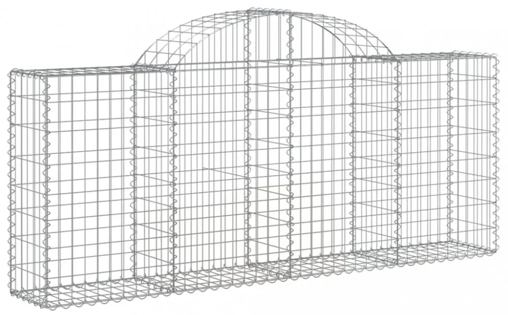 3 db íves horganyzott vas gabion kosár 200x30x80/100 cm
