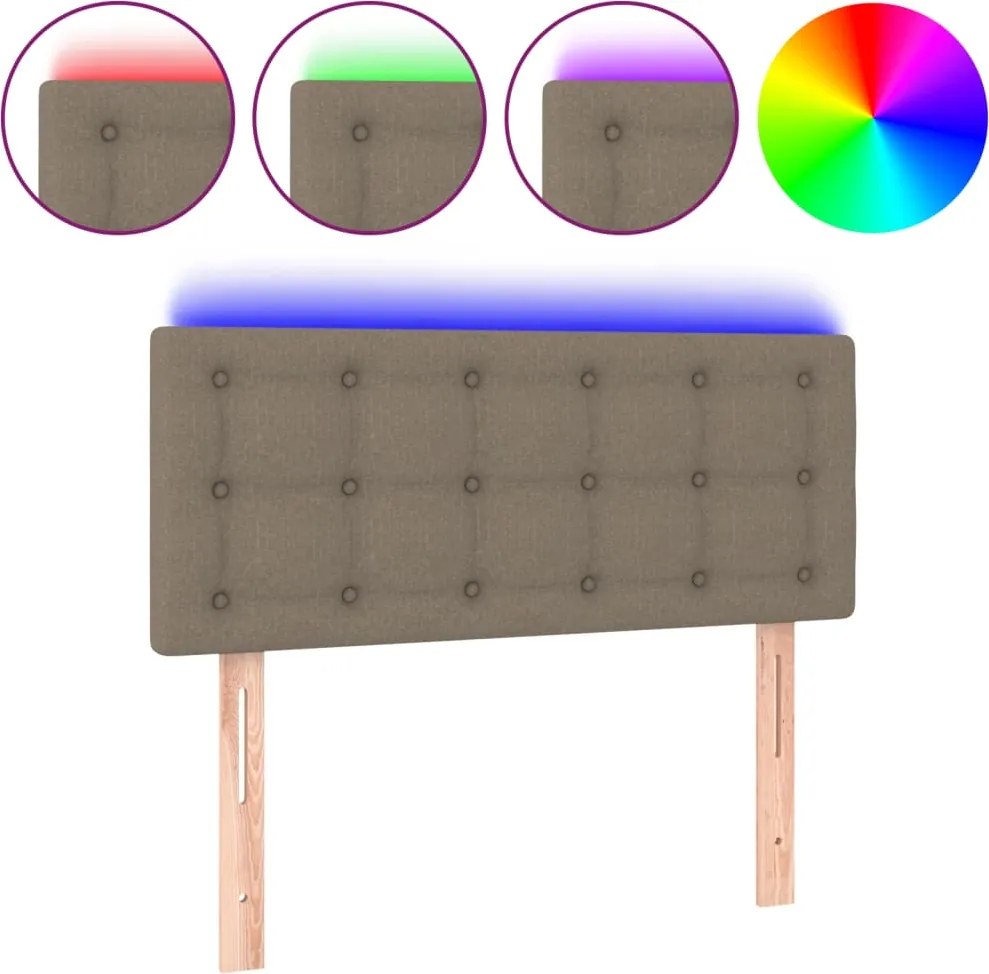 vidaXL tópszínű szövet LED-es fejtámla 100x5x78/88 cm