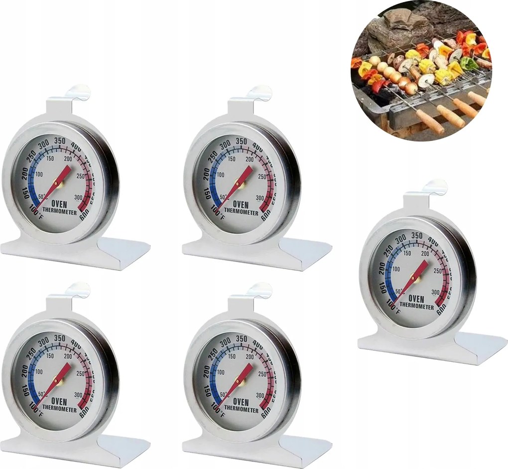 5X Konyhai Hőmérő 50 És 300°C Közötti Kemencékhez És Sütőkhöz