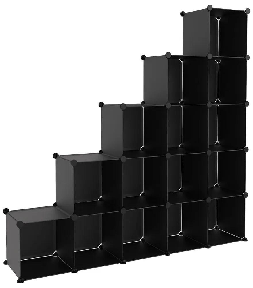 Kombinálható tároló kocka 15db, fekete
