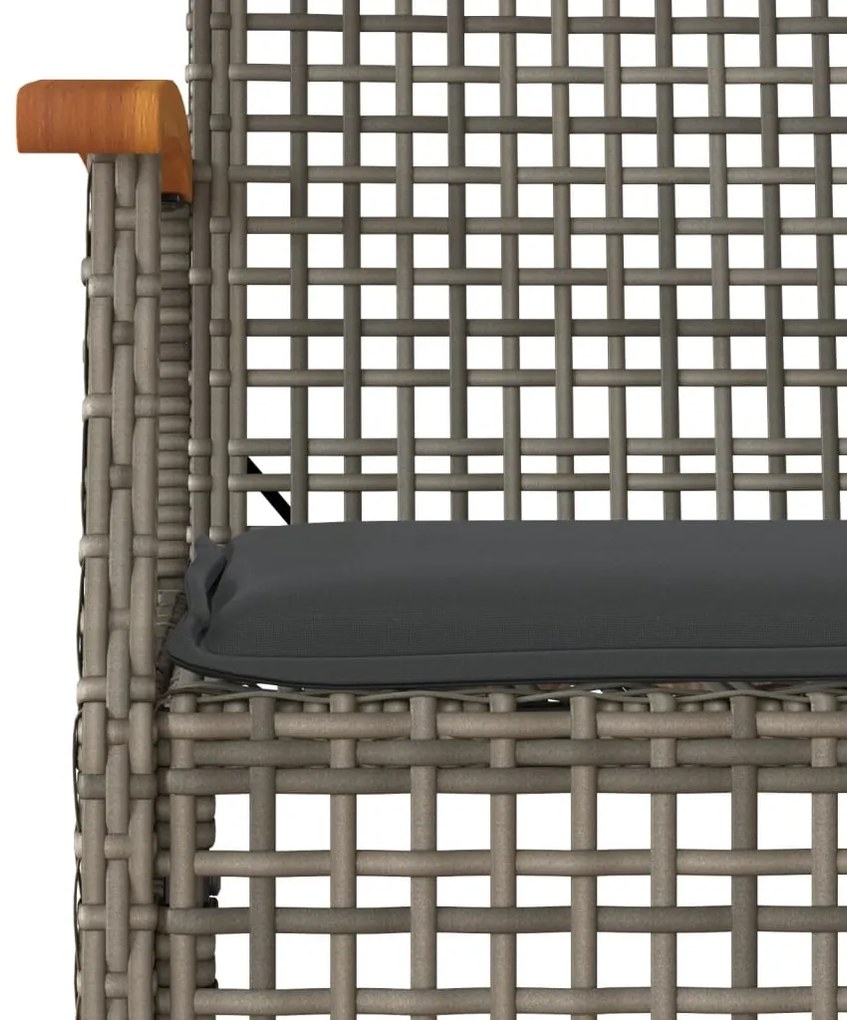 5 részes szürke polyrattan kerti étkezőgarnitúra párnával