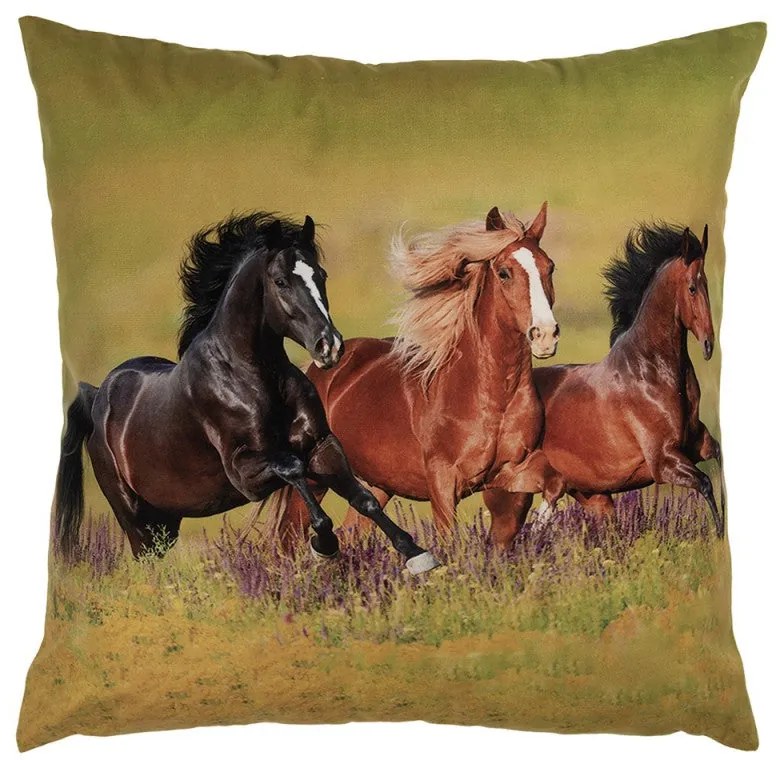 Lovas díszpárna párnahuzat 45x45 cm