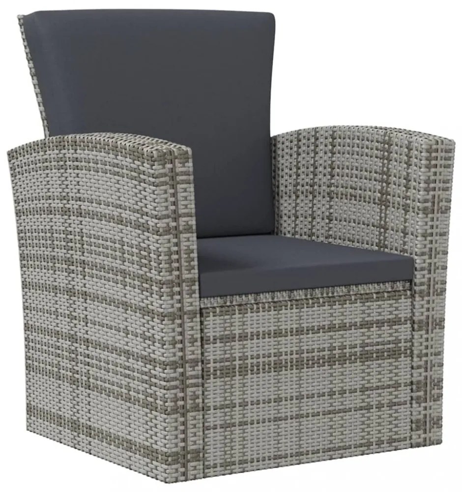 vidaXL 8 részes szürke polyrattan kerti bútorszett párnákkal