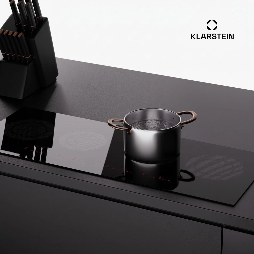 Klarstein Masterzone Slim Round, indukciós főzőlap, max. 7200 W, beépített, 4 zóna
