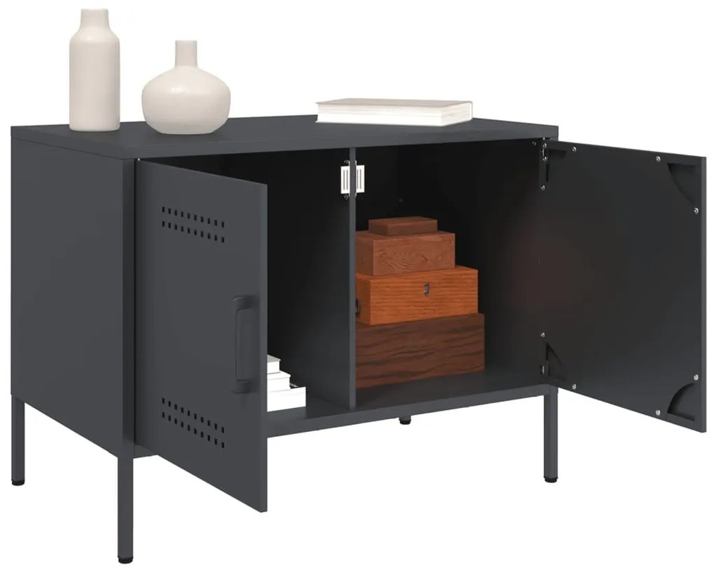 2 db antracitszürke acél TV-szekrény 68 x 39 x 50,5 cm