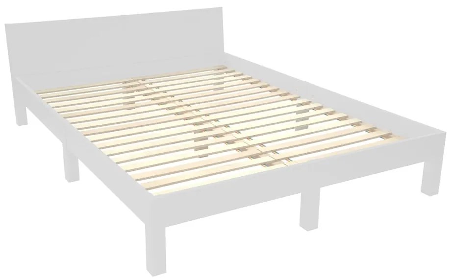 Világosszürke bükkfa franciaágy ágyráccsal 160x200 cm Dabi – Ragaba
