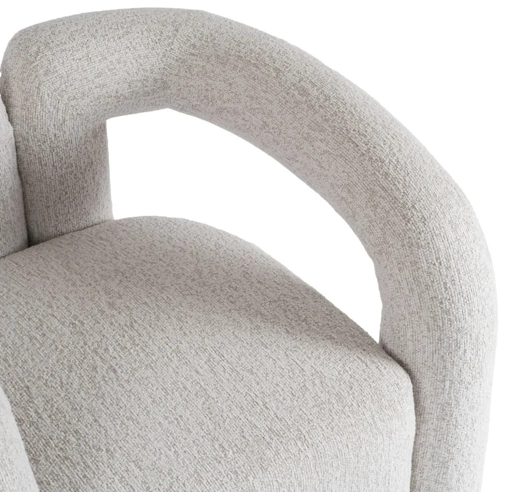 Designer Fotel Szürke Bouclé Kárpittal. BRAZIL