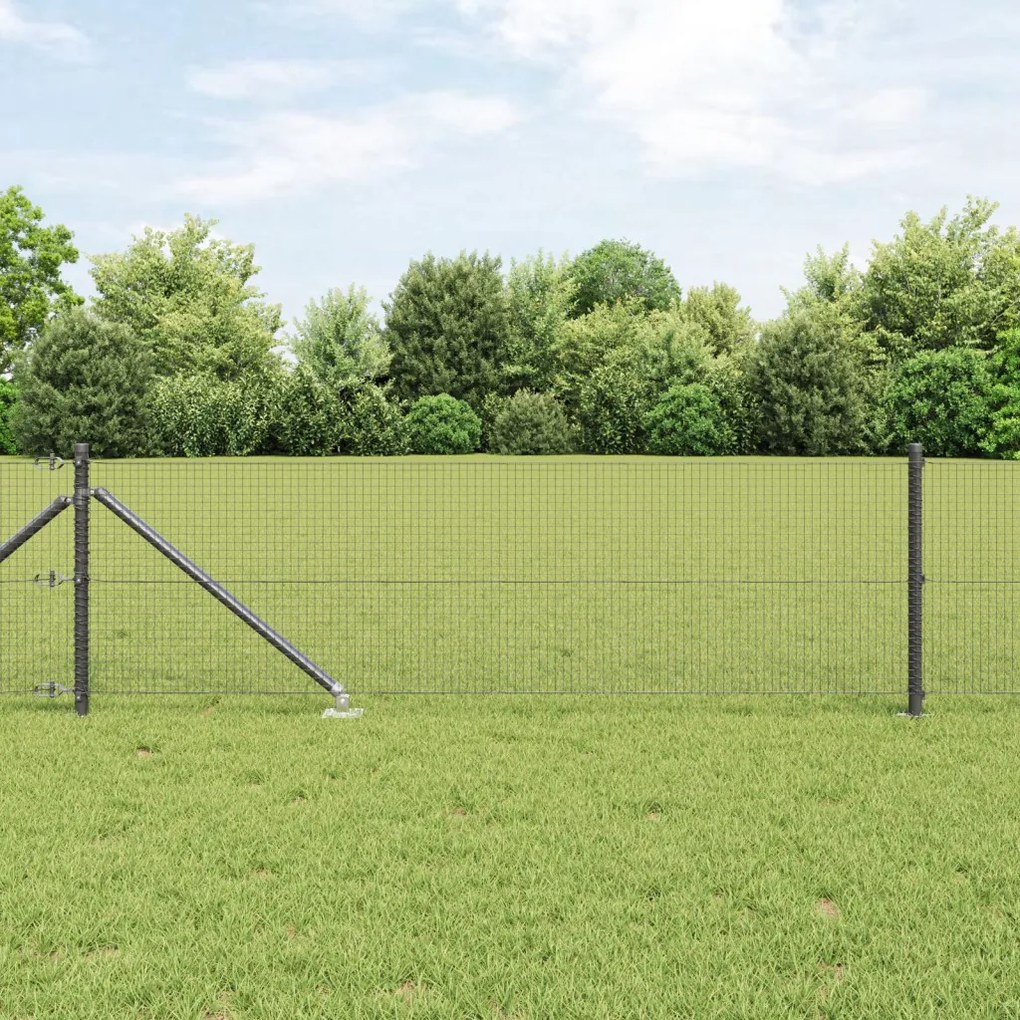 Hegesztett huzal kerítés 7 cölöppel Szürke 0.4x10 m acél