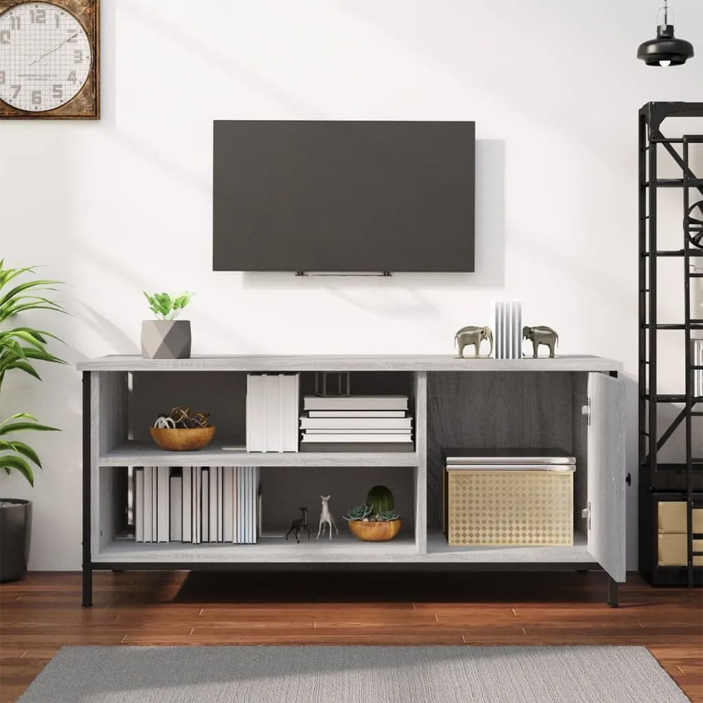szürke sonoma színű szerelt fa TV-szekrény 100x40x45 cm