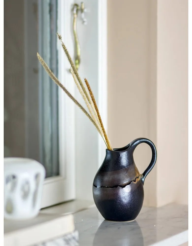 Sötétszürke kőedény váza (magasság 15 cm) Alvena – Bloomingville