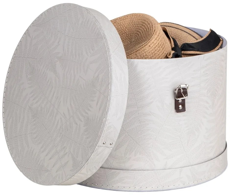 Krémszínű fedeles karton tárolódoboz szett 2 db-os ø 37,5x25,5 cm Rut Paper Laminate – Bigso