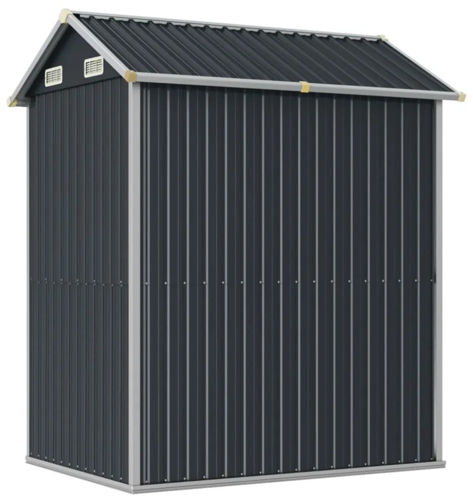 antracitszürke horganyzott acél kerti fészer 192 x 152,5 x 237 cm