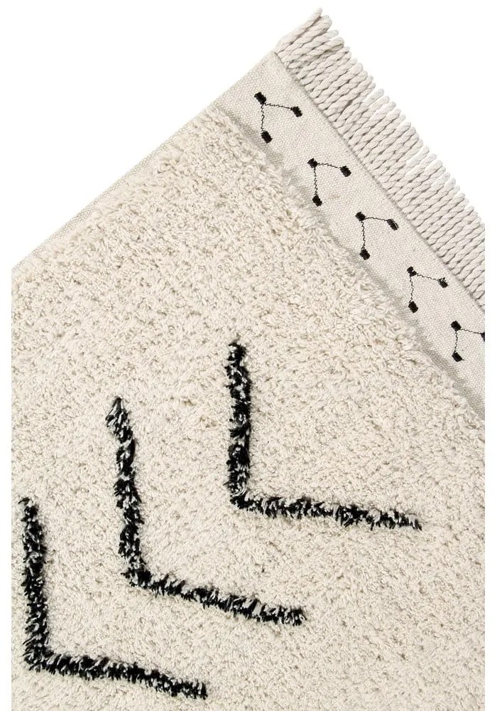 Krémszínű mosható kézi szövésű pamut szőnyeg 140x210 cm Bereber Rhombs – Lorena Canals