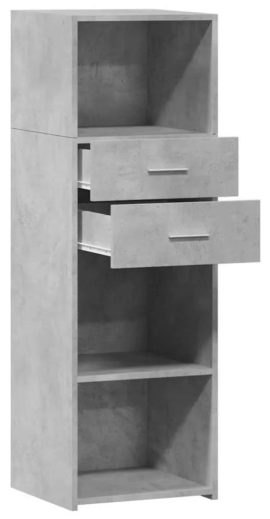 betonszürke szerelt fa magasszekrény 40 x 42,5 x 124 cm