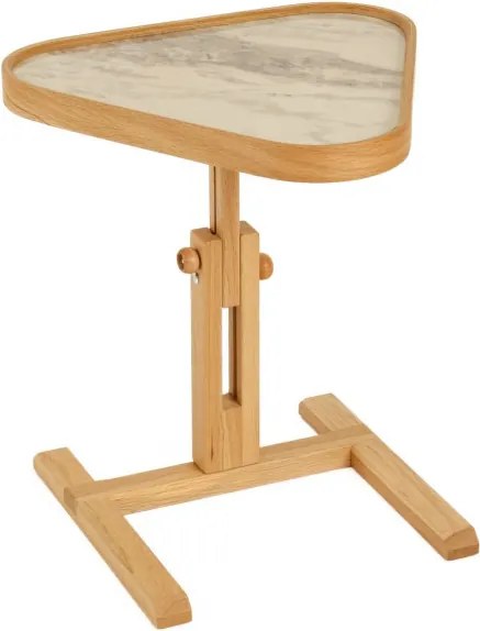 Opus Ucgen 46 - Oak, White Marble