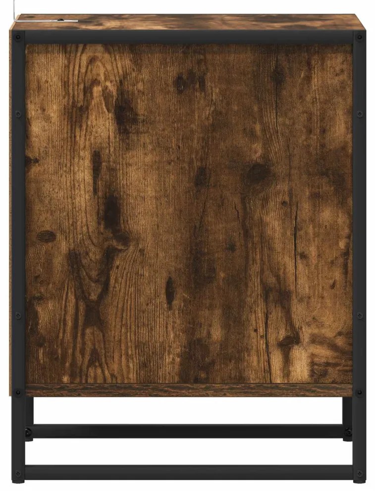 vidaXL Éjjeli asztal fiókkal Füstös tölgy 39,5 x 30 x 50 cm Faanyag