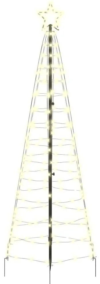 LED Karácsonyfák talajráccsal Meleg fehér 250 cm Vas