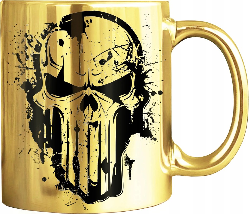 Arany Bögre Nyomtatott Koponya Kávéscsésze Fém Nyomat