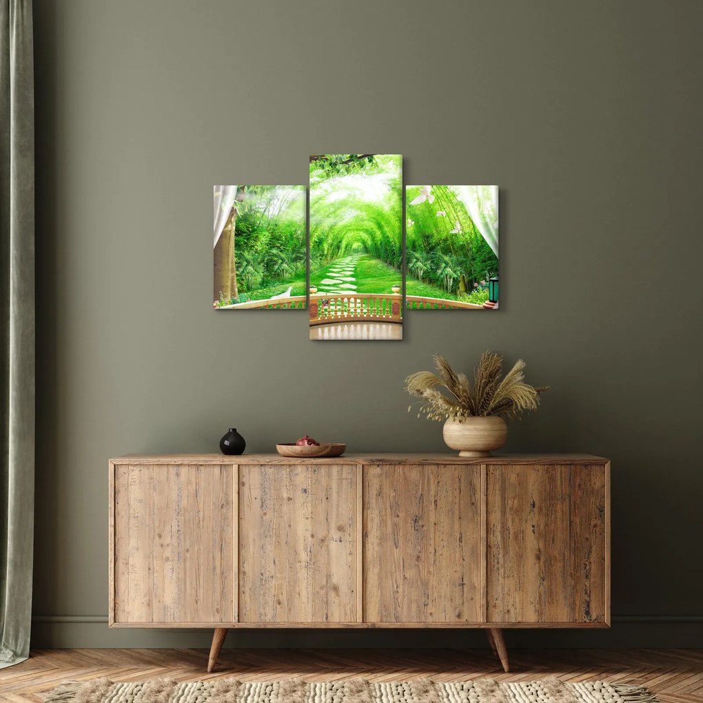 Kép - Trópusi kertre néző kilátás (90x60 cm)