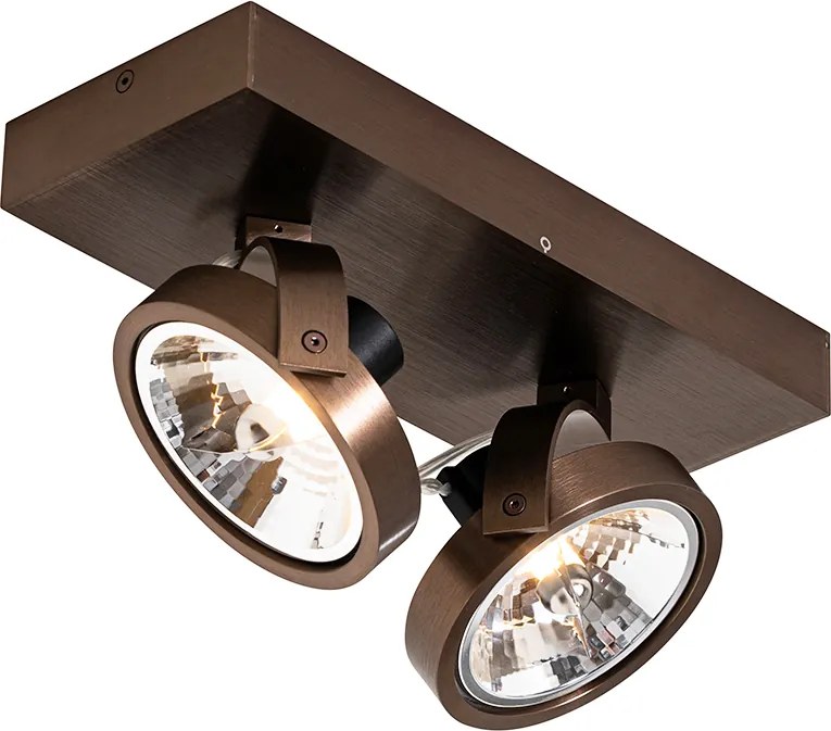 Design spotlámpa sötét bronz 2-lámpás forgatható és dönthető - Go