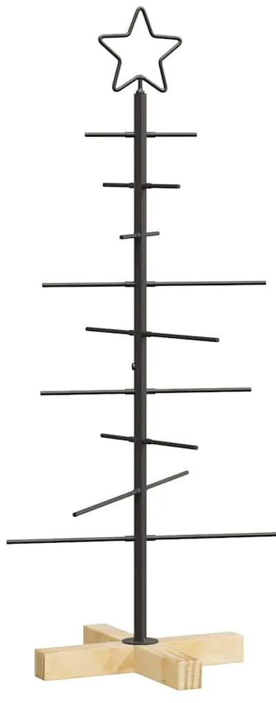 Fém karácsonyfa állvánnyal Fekete 90 cm Porszórt Acél