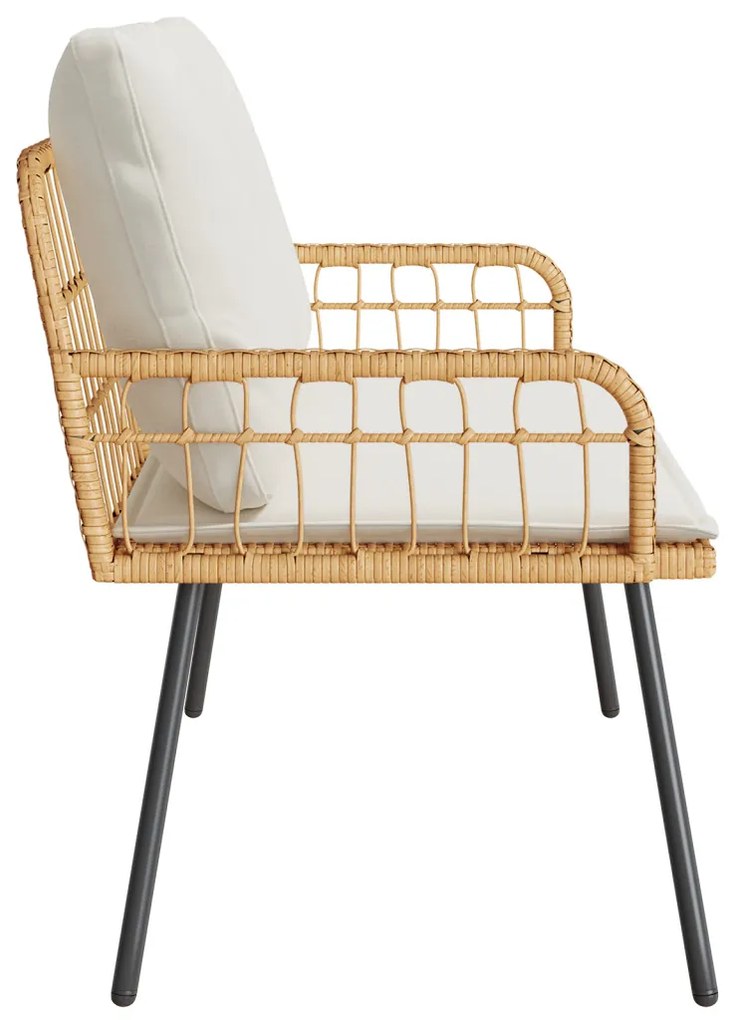 Kerti Pad Natúr 114x64x78 cm Polirattan