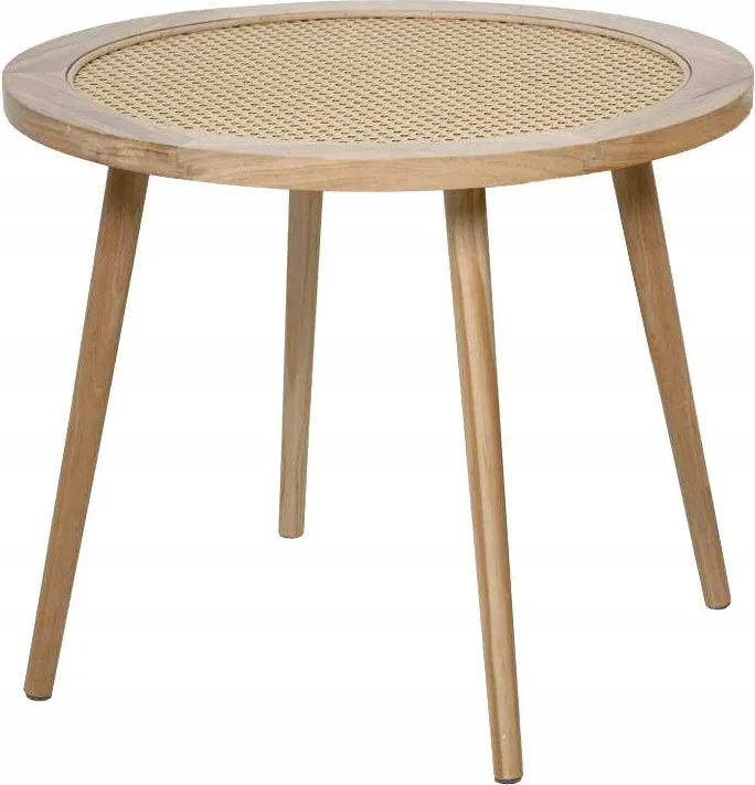 Dohányzóasztal fonott asztallappal Bézs fa