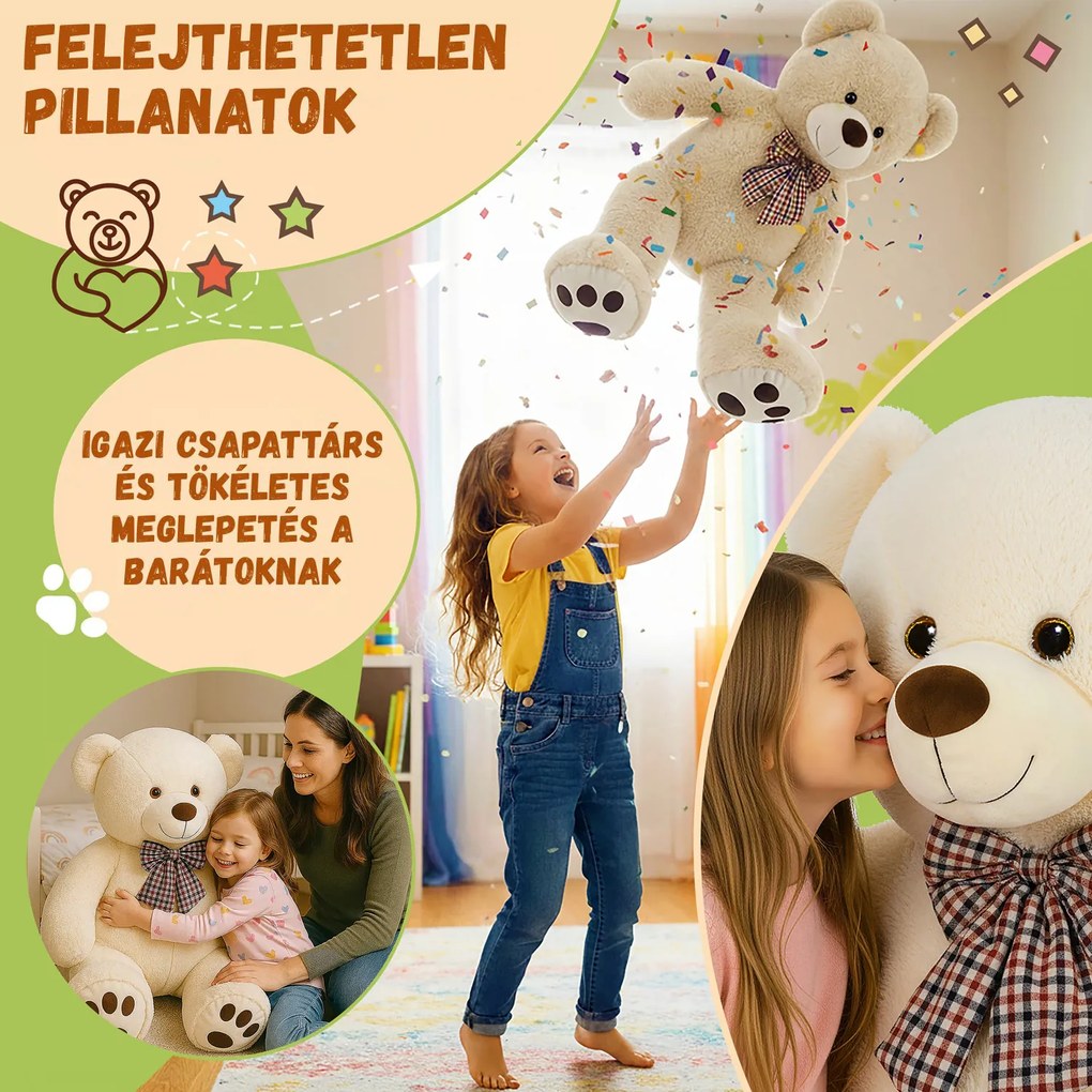BENY nagy plüssmedve, 100cm, krém Monzana