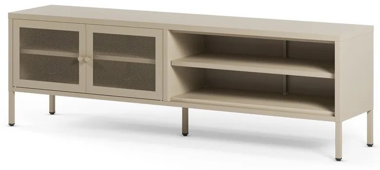 Krémszínű fém TV-állvány 160x50x35 cm Fayna – Marckeric