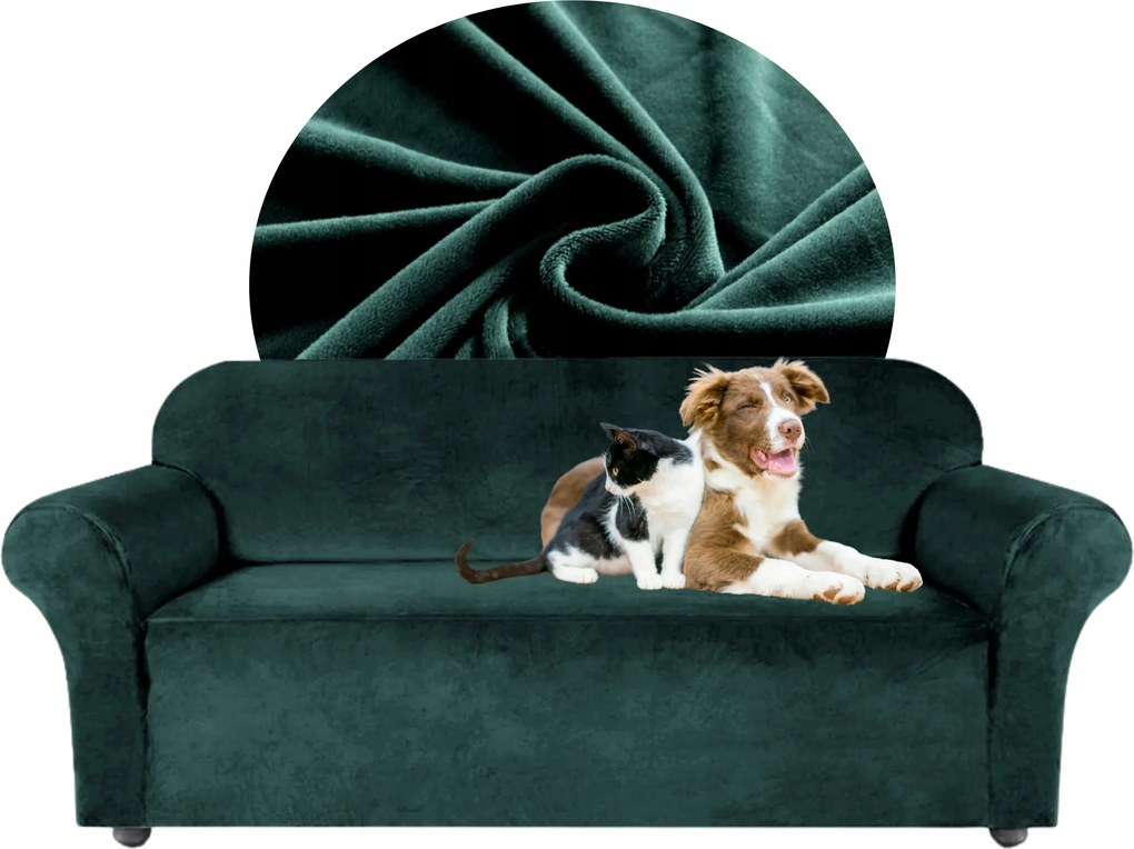 Kanapé Huzat Kanapé sarok Palack Zöld velúr Rugalmas 145-185