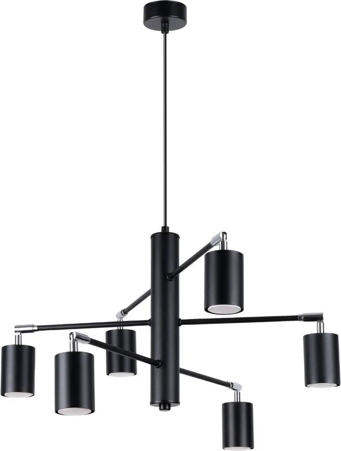 Fekete fém függőlámpa Virta – Sollux