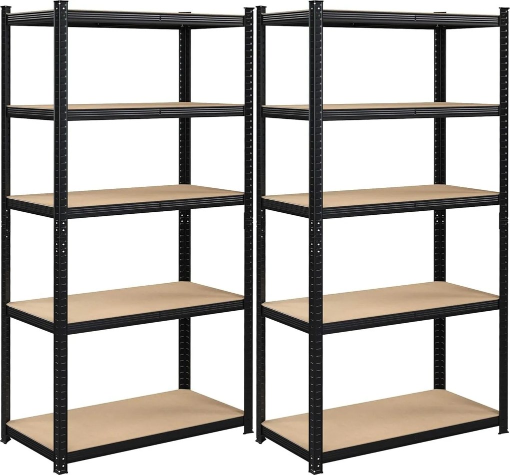 Nagy teherbírású tárolópolc szett (2 db), fekete