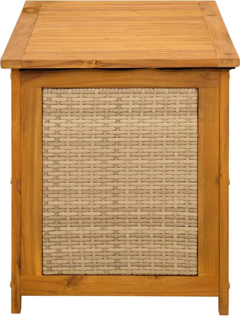 vidaXL Kerti Tároló Doboz 185 L Tömör Akácfa 90 x 50 x 56 cm Bézs