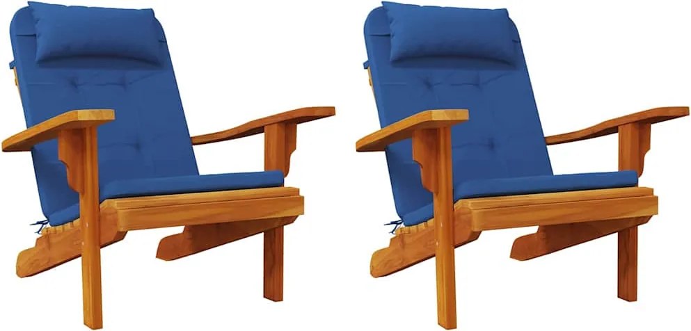 vidaXL Székpárnák Egyszínű 2 pcs Kék 58 x 77 x 4,5 cm Oxford Szövet