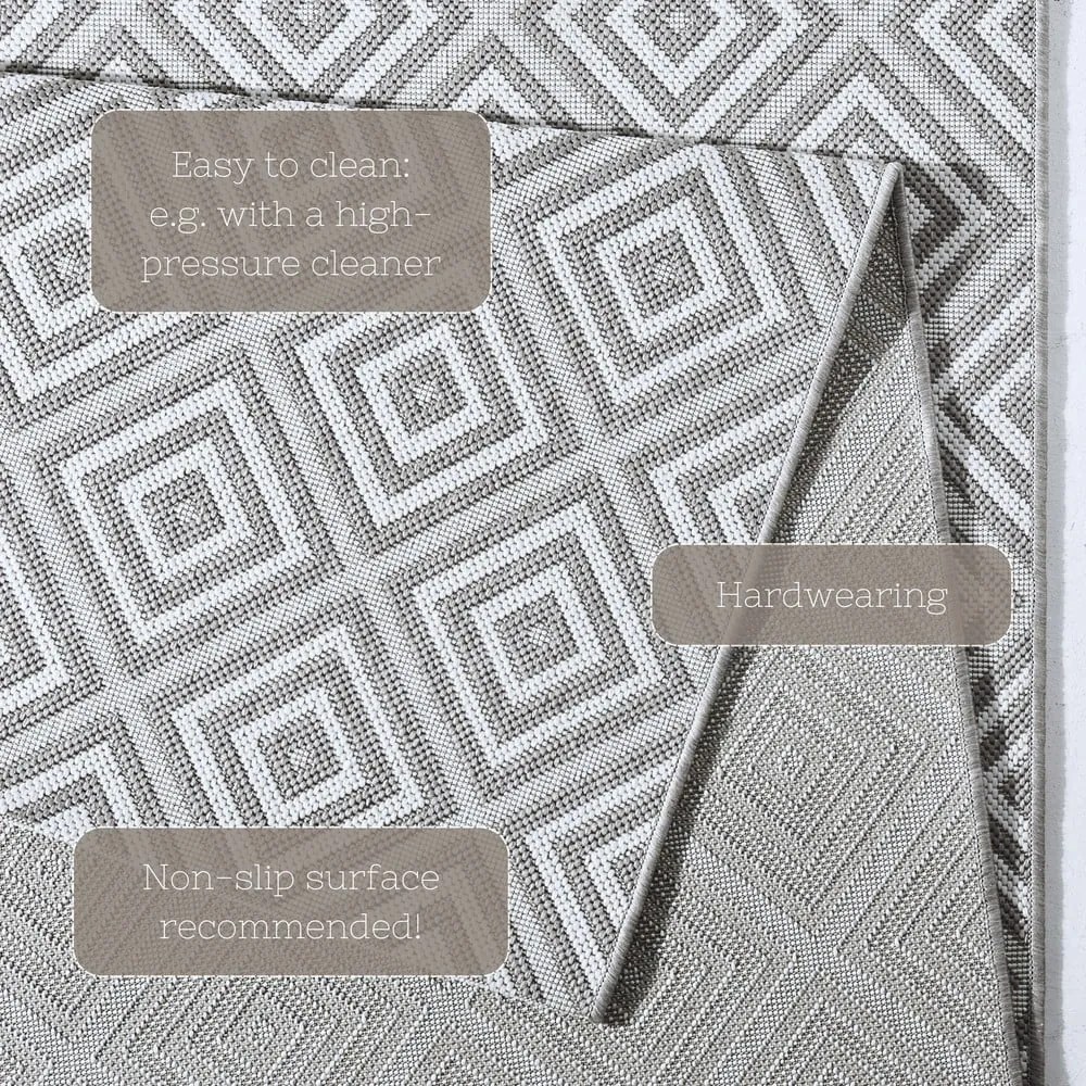 Karo szürke kültéri szőnyeg, 160 x 230 cm - NORTHRUGS
