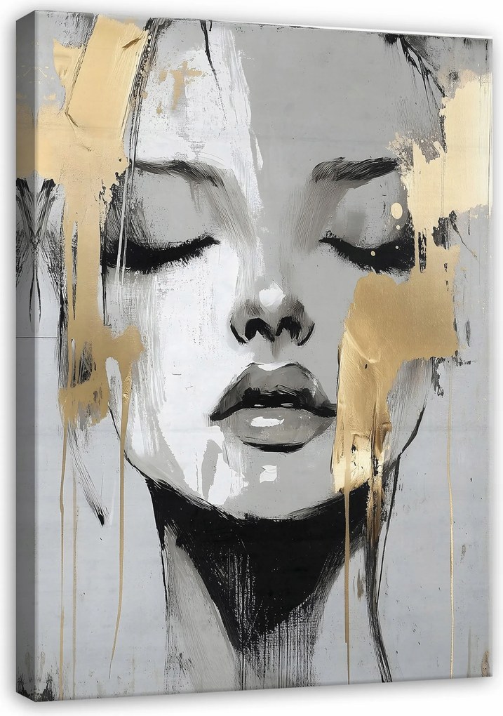 Vászonkép Nappali Hálószobába Nő Arc Glamour Vászon Falikép 40x30